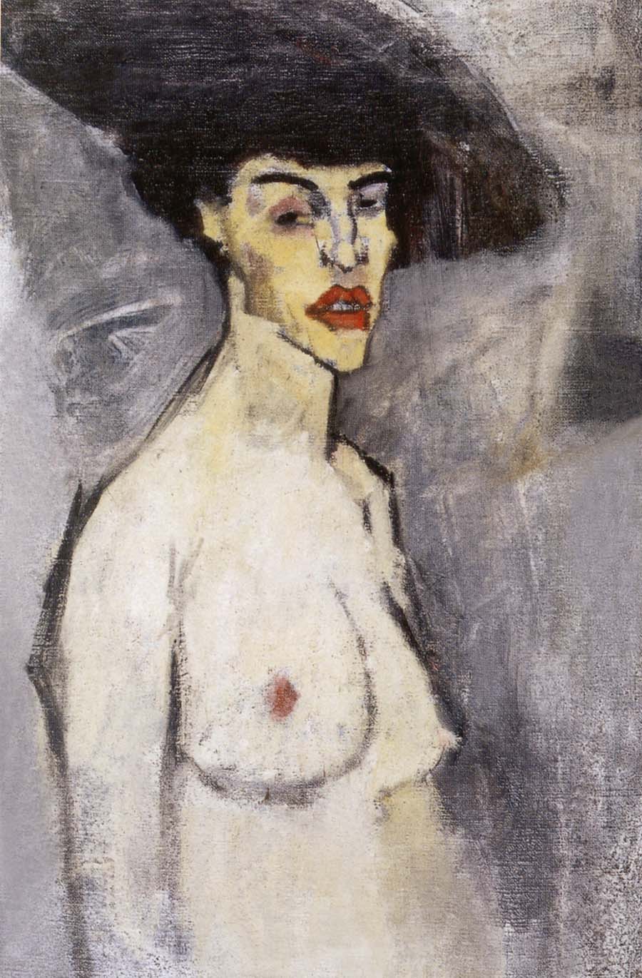 Amedeo Modigliani Female nude with hat